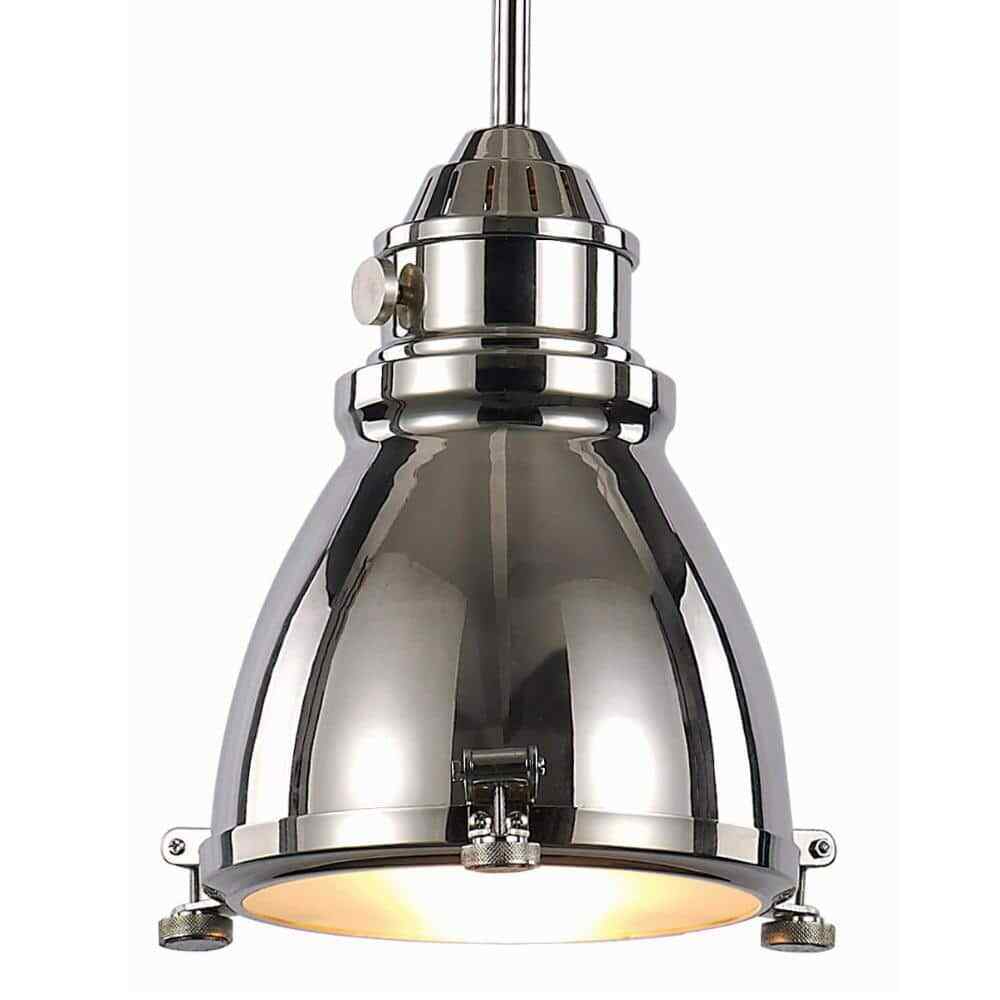 Bel Air Lighting Performance 1-Light Polished Nickel Mini Pendant Light Fixture