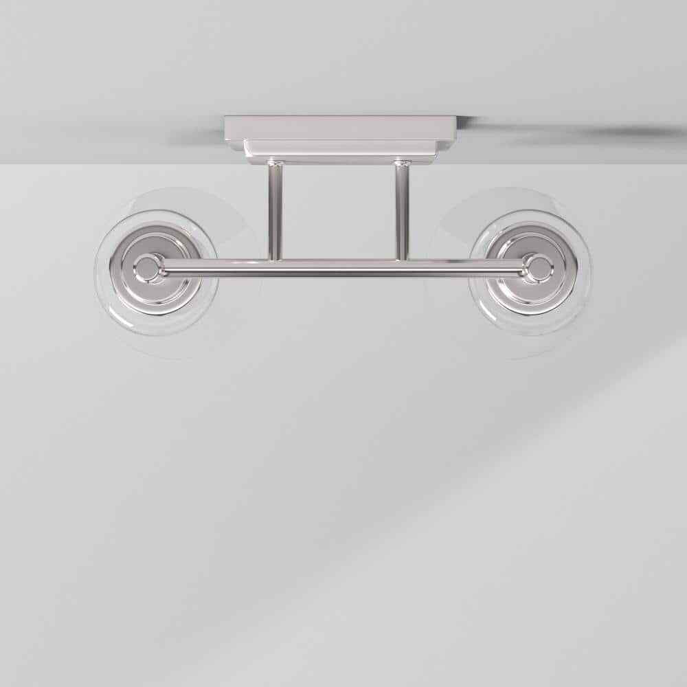 Hampton Bay 15 in. Wakefield Brushed Nickel Bathroom Vanity Light w/ Clear Glass