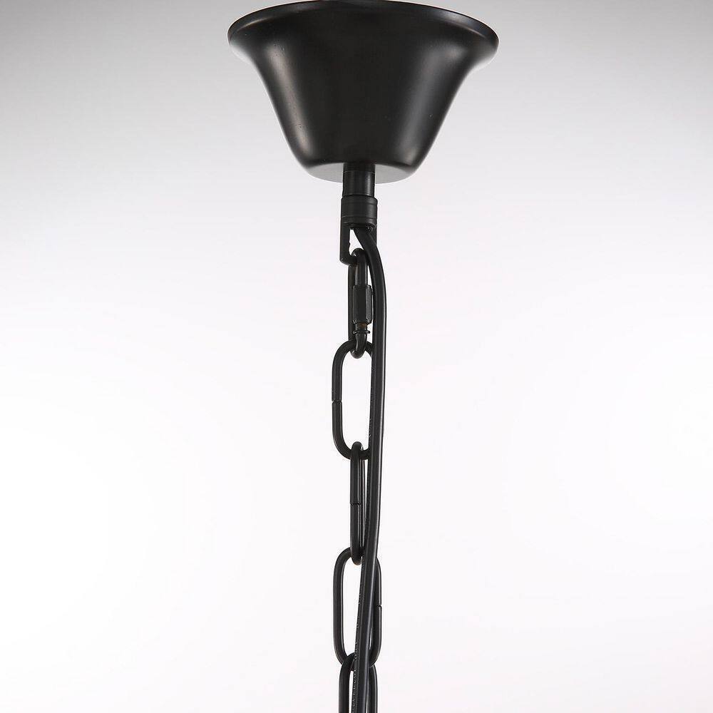 SILJOY 6-Lights Black Crystal Chandeliers 20 in. for Dining Room Bedroom