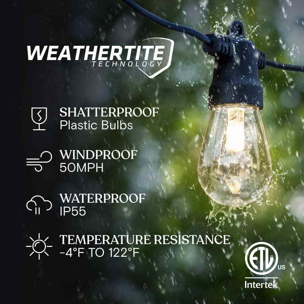 Brightech Ambience Pro 12-Light 27 ft. Outdoor Solar LED Edison String-Light