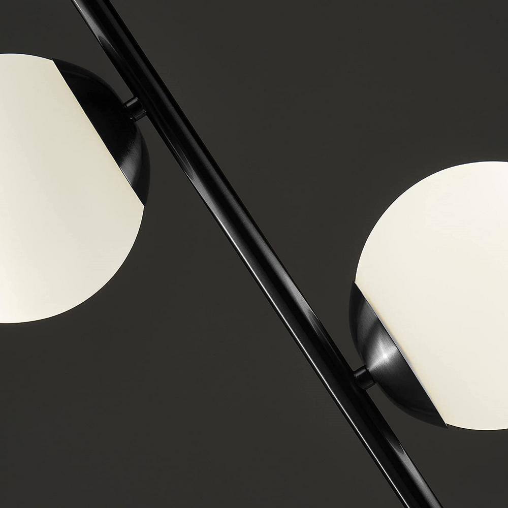 Brightech Sphere 65 in. Classic Black Modern 2-Light LED Floor Lamp
