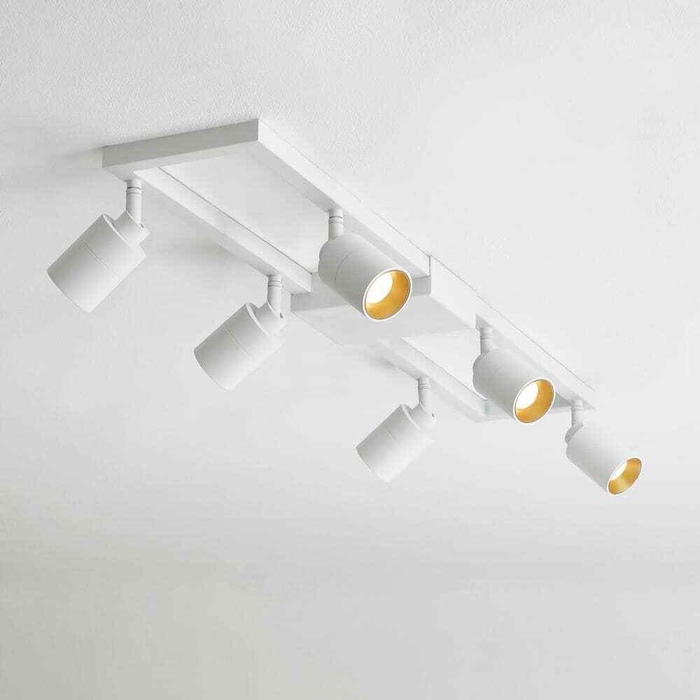 Vidalite White Modern LED Fixed Track Light 42-Watt Six Rotating Gimbal Heads