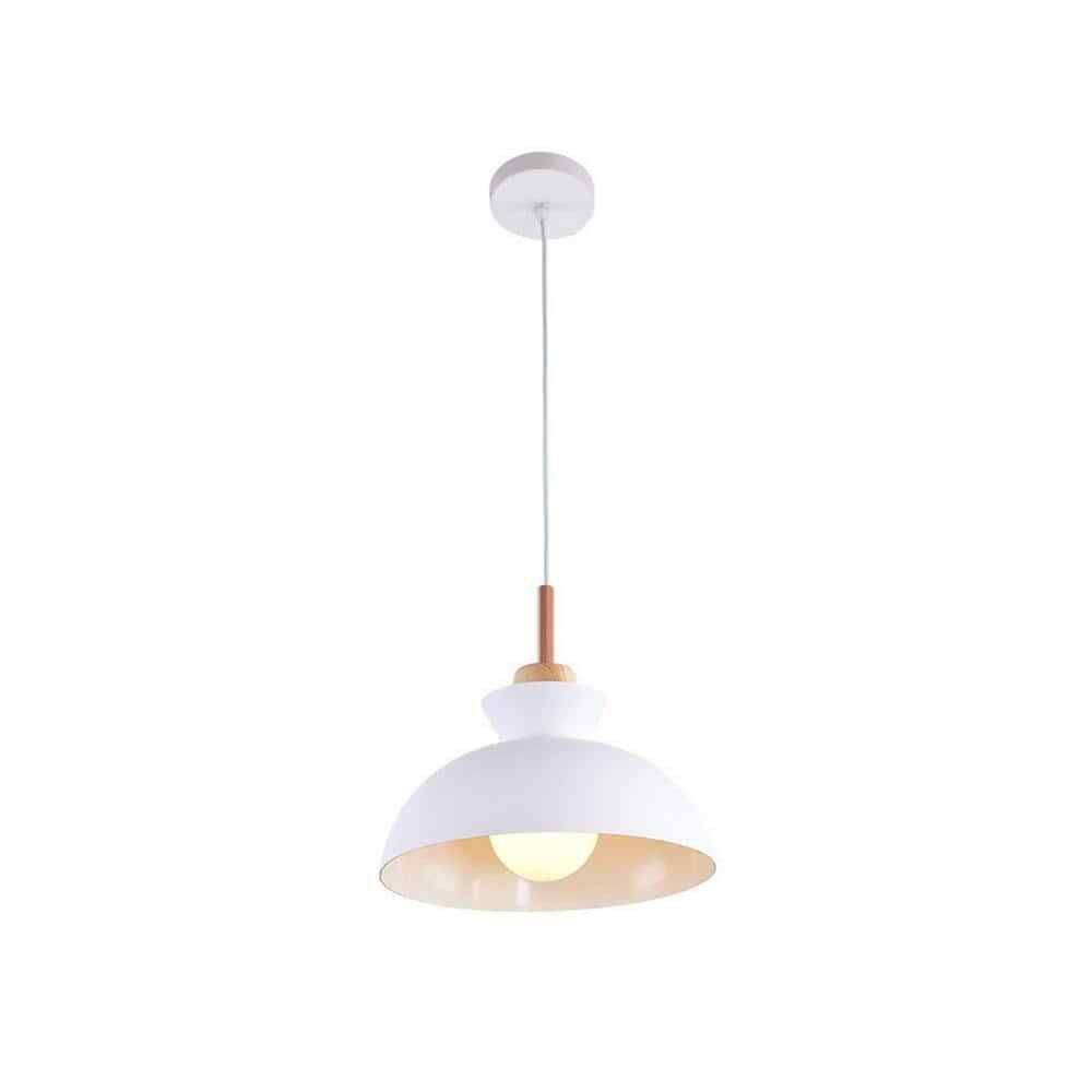 RRTYO Matisse 1 -Light White Single Dome Pendant with Metal Shade