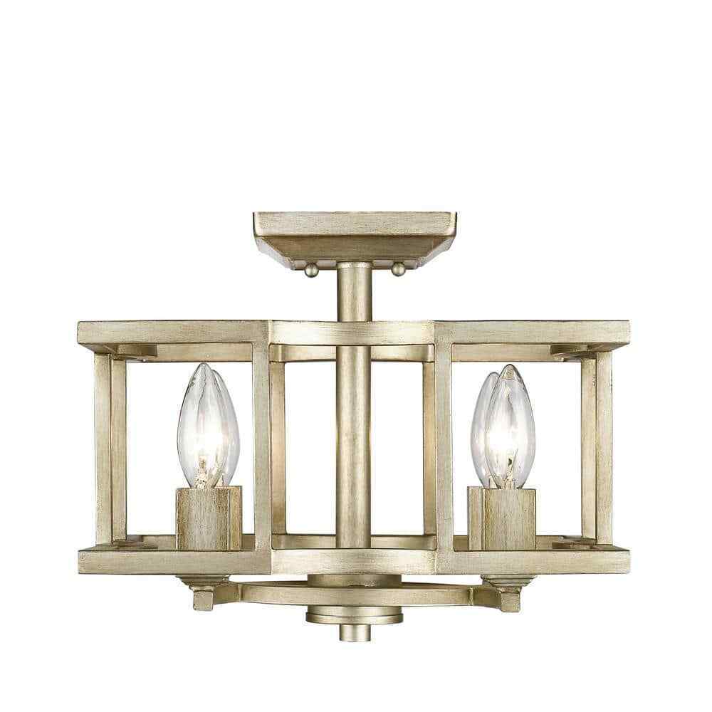 Golden Lighting Bellare 4-Light White Gold Semi-Flush Mount 7151-SF WG