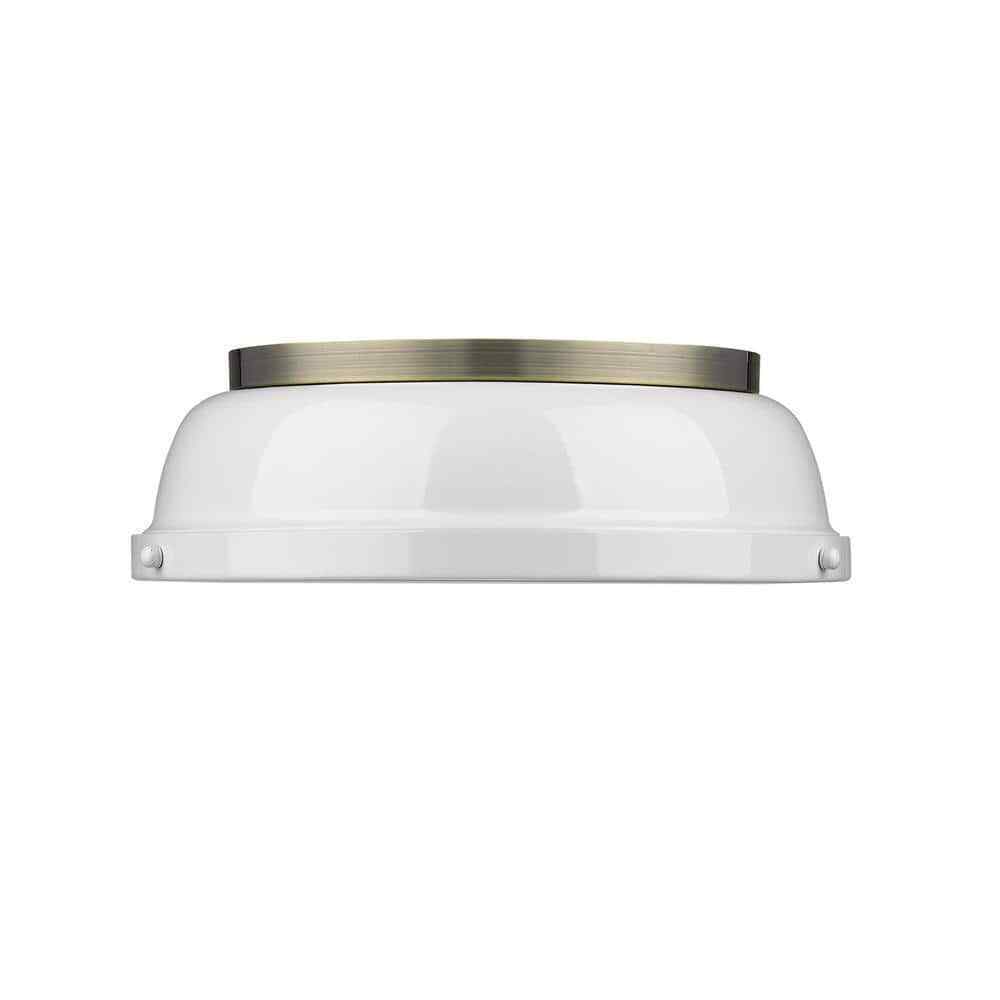 Golden Lighting Duncan AB 2-Light Aged Brass Flush Mount Light