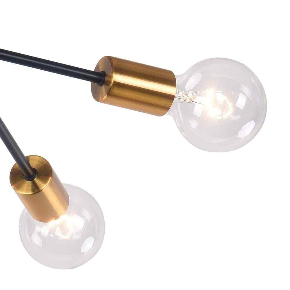 RRTYO Taraji 24.01 in. 8-Light Semi Black and Gold Semi-Flush Mount
