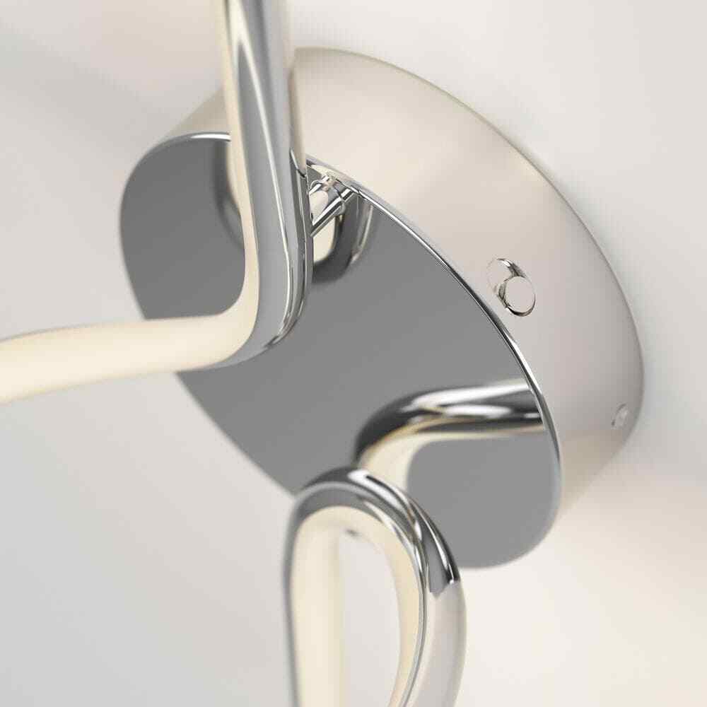 Artika Swirl Mini 8.9 in. 1-Light Chrome Modern Dimmable LED 3 CCT Wall Sconce