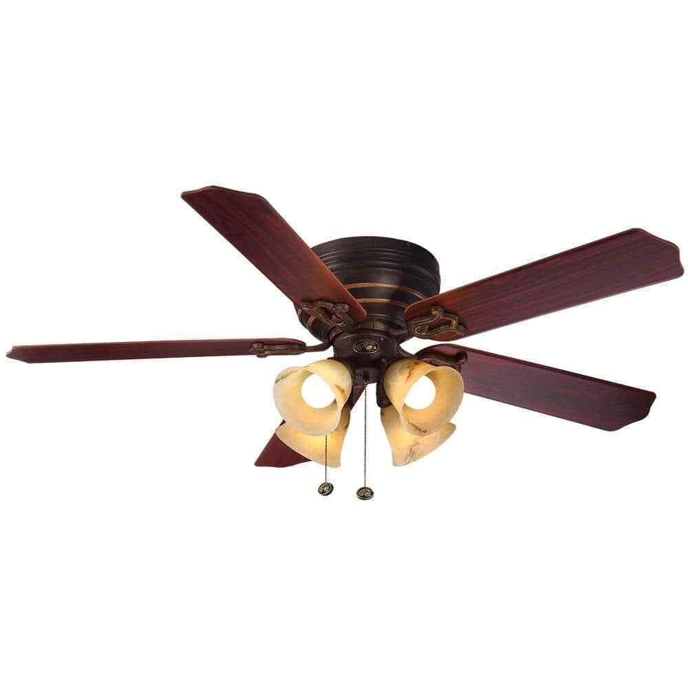 Hampton Bay Carriage House 52 in. Indoor LED Iron Ceiling Fan w/ Light Kit