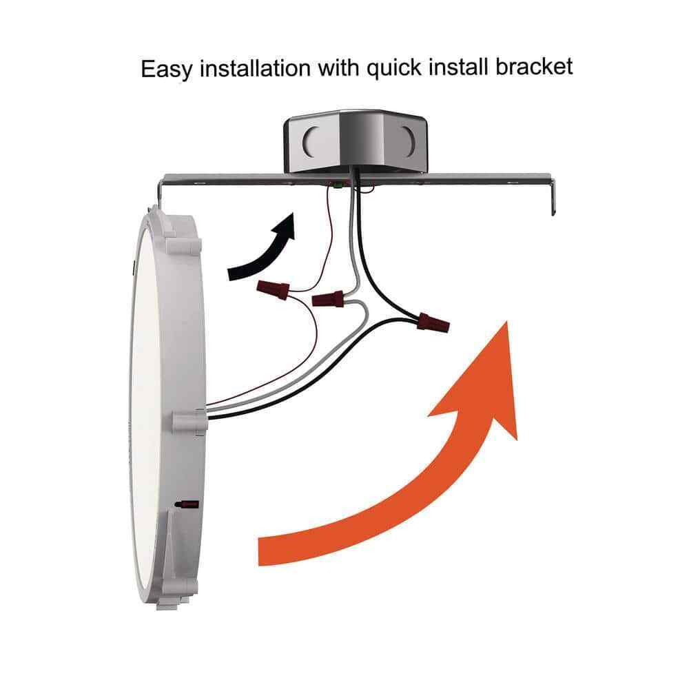 Commercial Electric 19 in. 5CCT Selectable LED Flush Mount Matte White 2-Pack