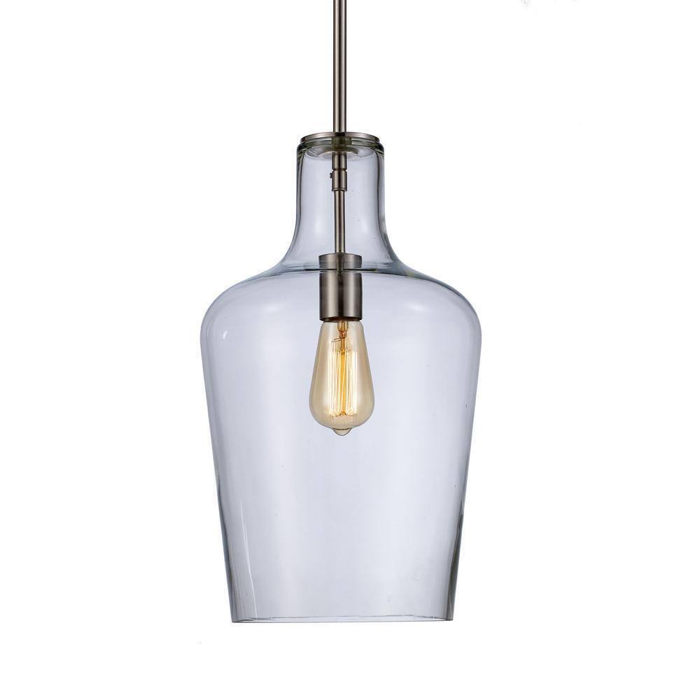Bel Air Lighting 1-Light Brushed Nickel Hanging Kitchen Pendant Light
