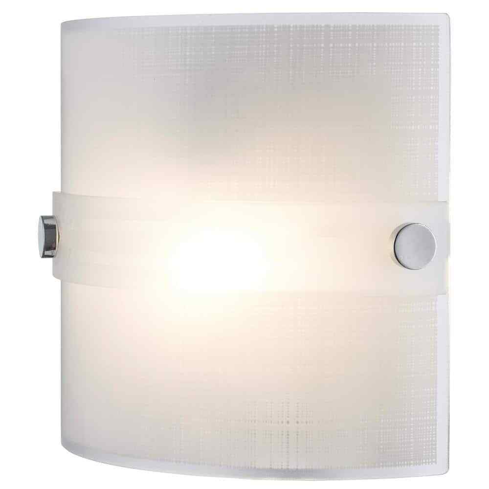 Bel Air Lighting Morie Chrome Indoor Wall Sconce Light Fixture w/ Frosted Glass