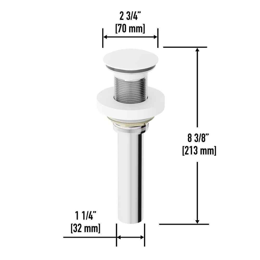 VIGO Vessel Bathroom Sink Pop-Up Drain and Mounting Ring in Matte White