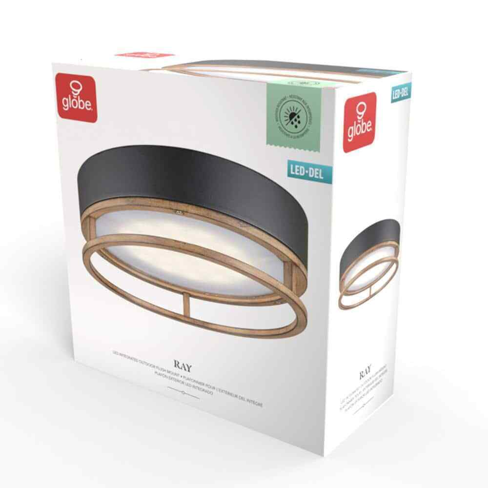 Globe Electric Ray 1-Light Matte Black 18.5-Watt LED Integrated Ceiling Light