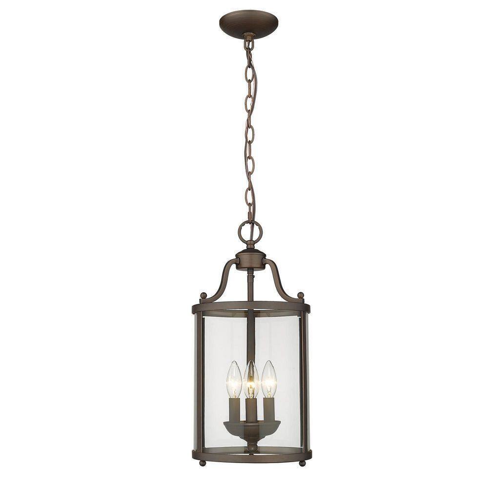 Golden Lighting Payton 3-Light Rubbed Bronze Light w/ Clear Glass Shades