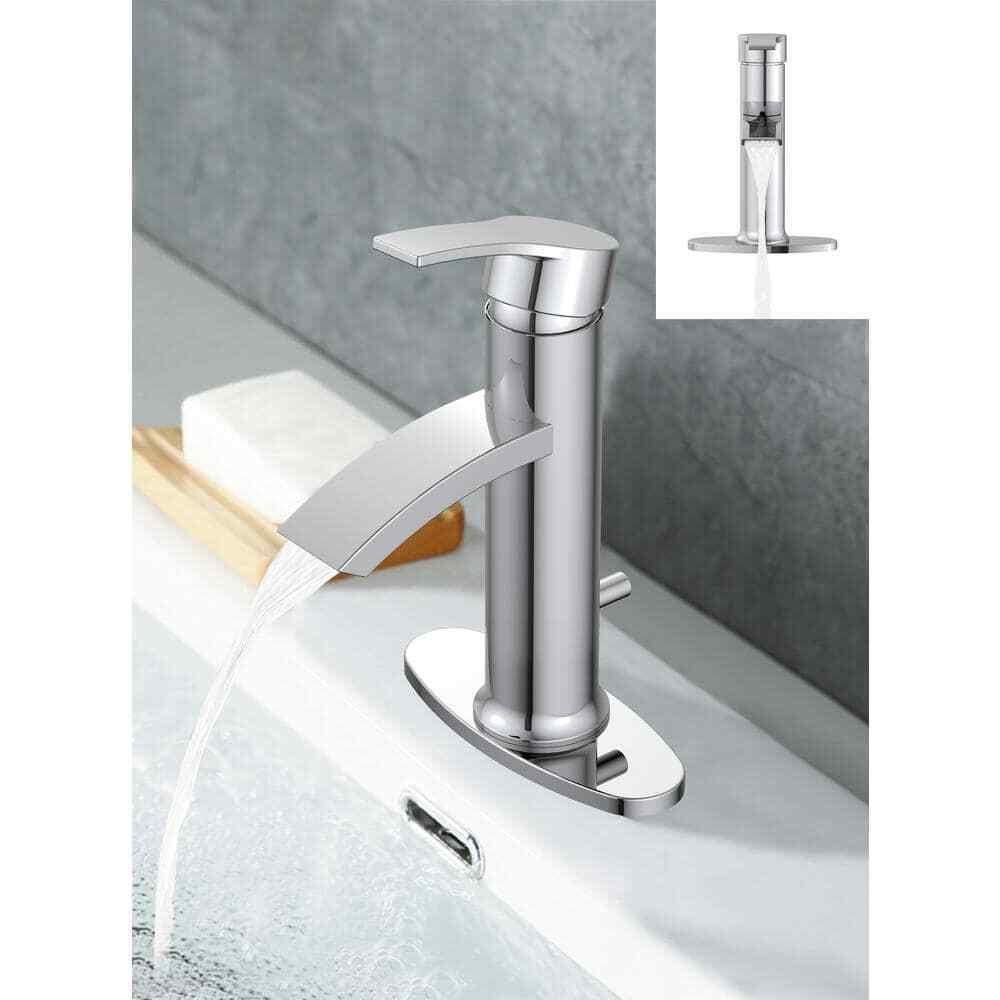 Garrick Single Hole Single Handle Bathroom Faucet in Polished Chrome