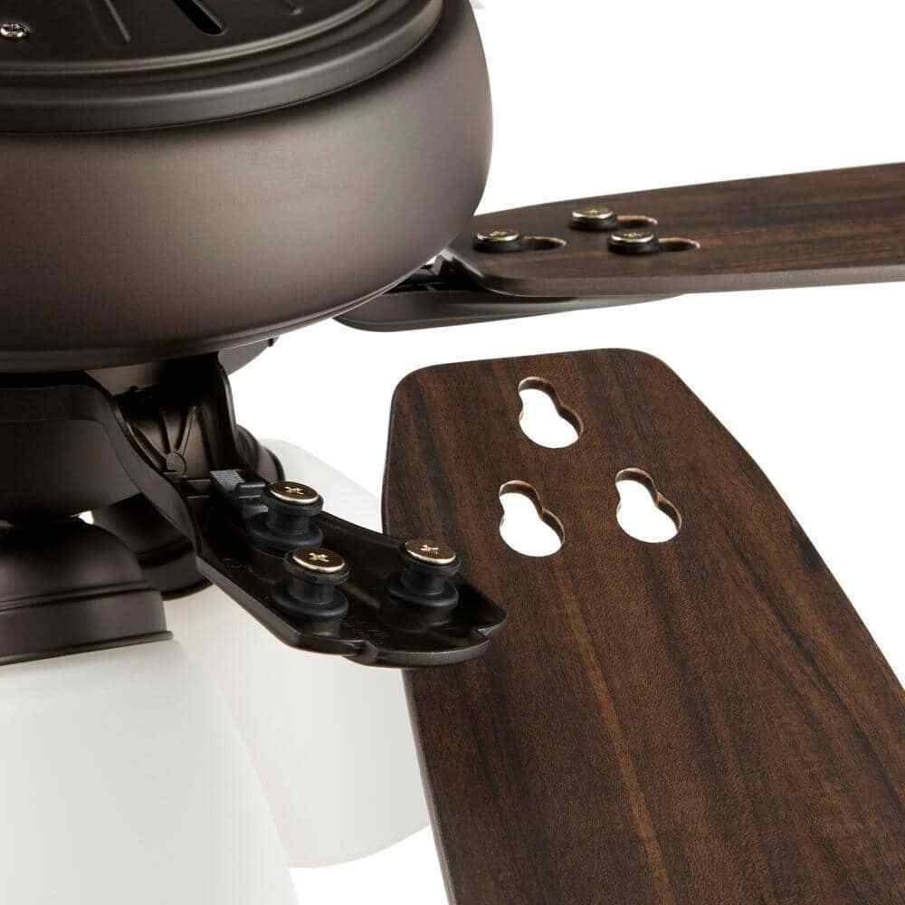 Hampton Bay Hollis 52 in. Indoor LED Bronze Ceiling Fan w/ Light Kit and Remote