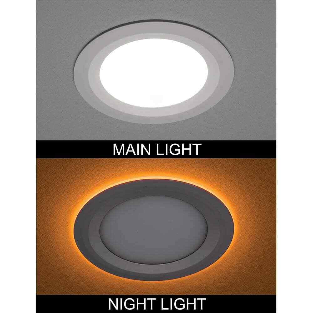 Commercial Electric 4 in. CCT Integrated LED Recessed Light Trim w/ Night Light
