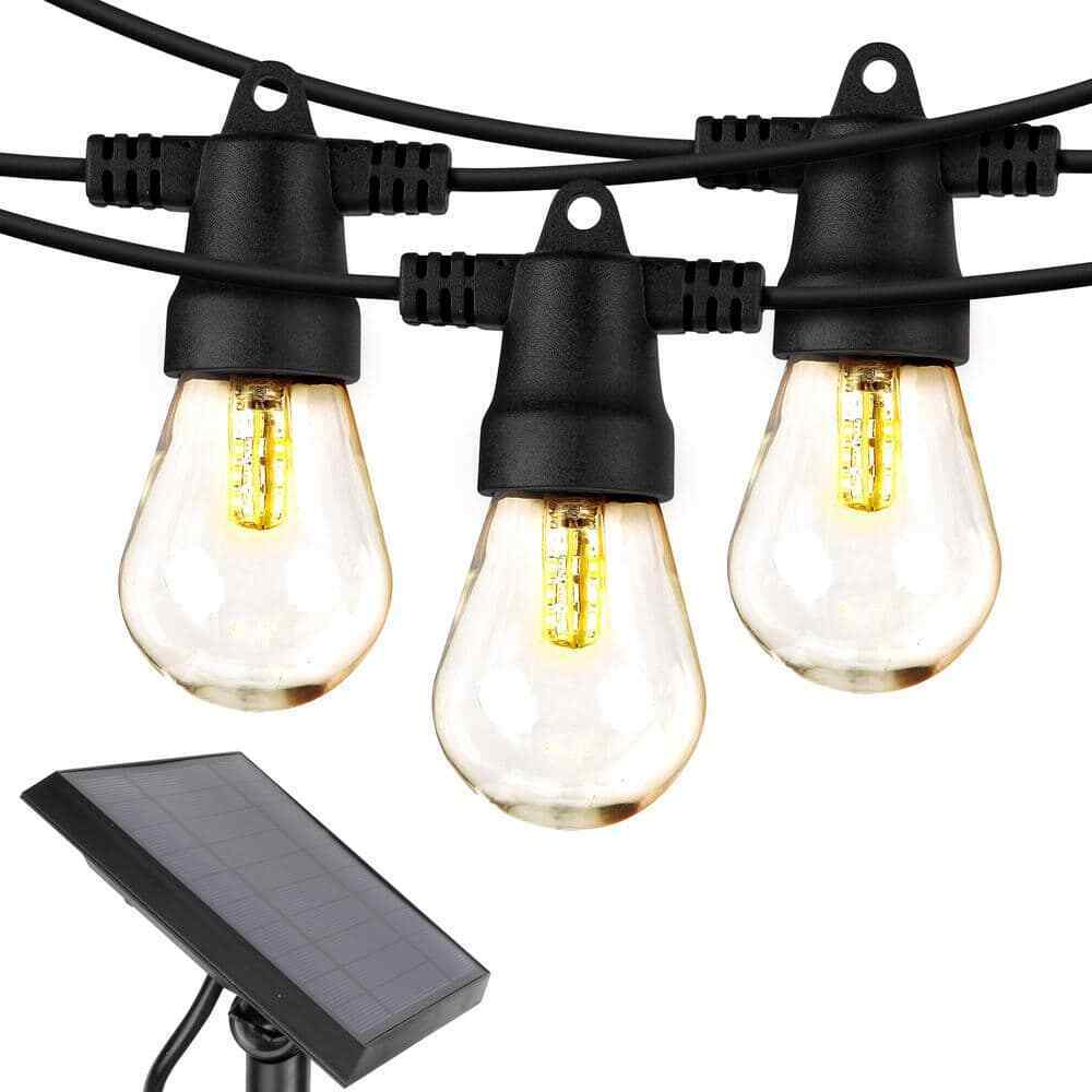 Brightech 15-Light 48 ft. Solar Edison Bulb Ambience Pro LED String Light 3000k