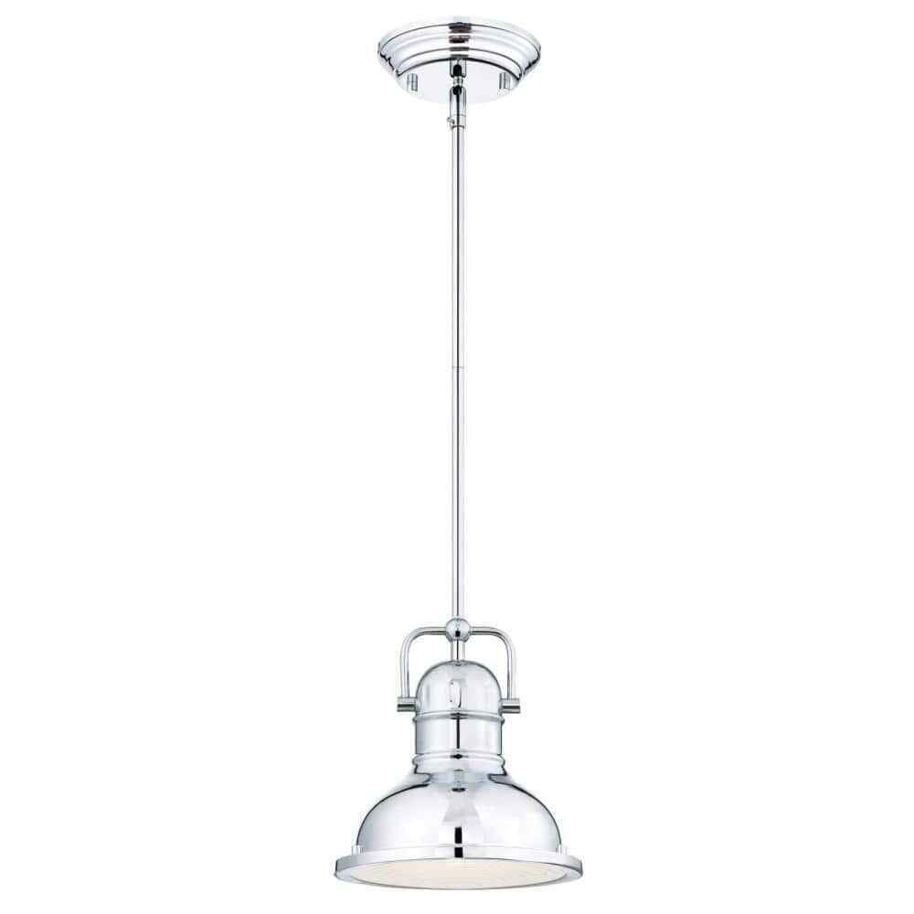 Westinghouse Boswell 1-Light Chrome LED Mini Pendant w/ Frosted Acrylic Lens