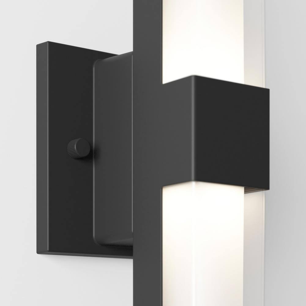 Artika Gemini Black Modern 3 CCT Integrated LED Hardwired Light Lantern Sconce