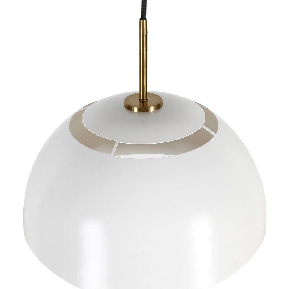 Meyer&Cross Jordyn 16 in. 1-Light Modern White and Brushed Brass Pendant