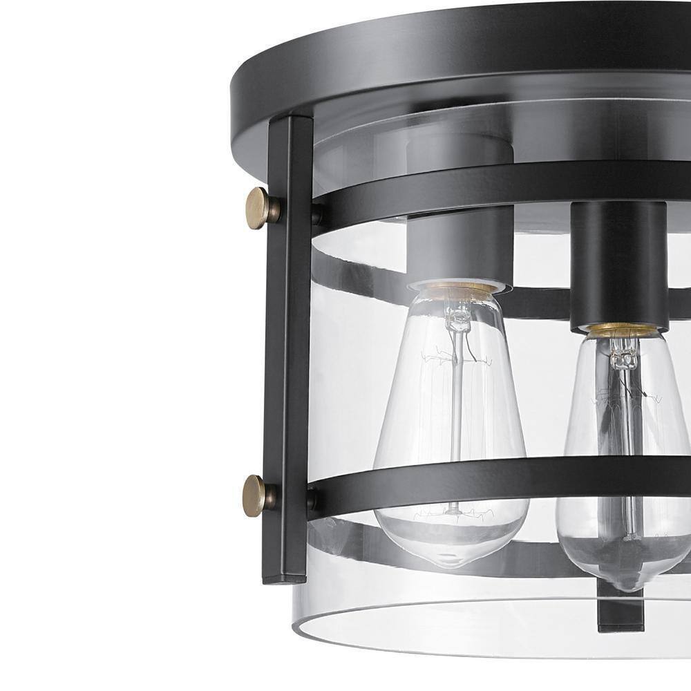 Globe Electric Wexford 3-Light Dark Bronze Semi-Flush Mount Ceiling Light