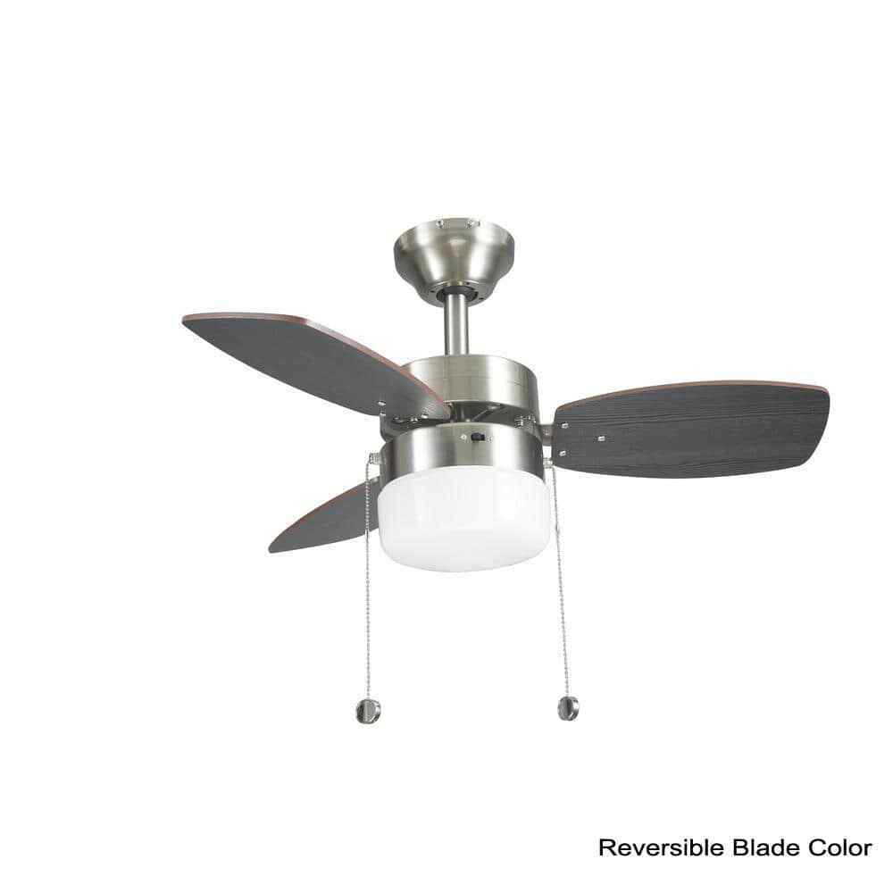 Triplicity 30 in. Indoor Brushed Nickel Ceiling Fan with Light DB30TBN-LP