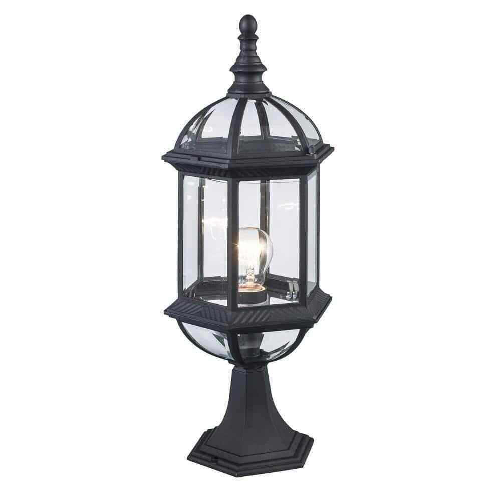 Bel Air Lighting Wentworth 1-Light Black Outdoor Lamp Post Lantern Mount