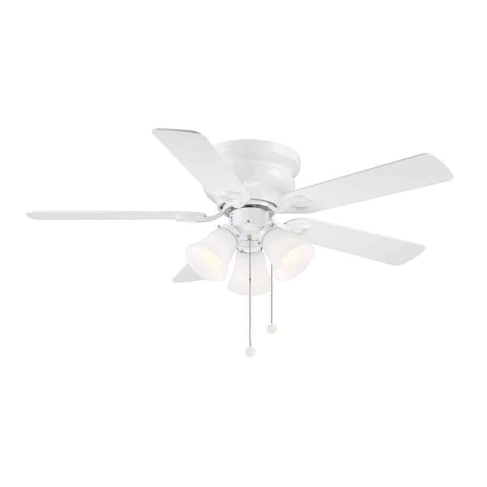 Clarkston II 44 in. LED Indoor White Ceiling Fan with Light Kit