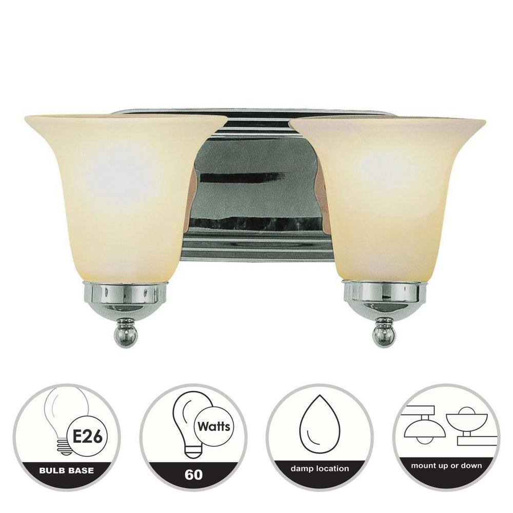 Bel Air Lighting Cabernet 2-Light Polished Chrome Bathroom Vanity Light Fixture