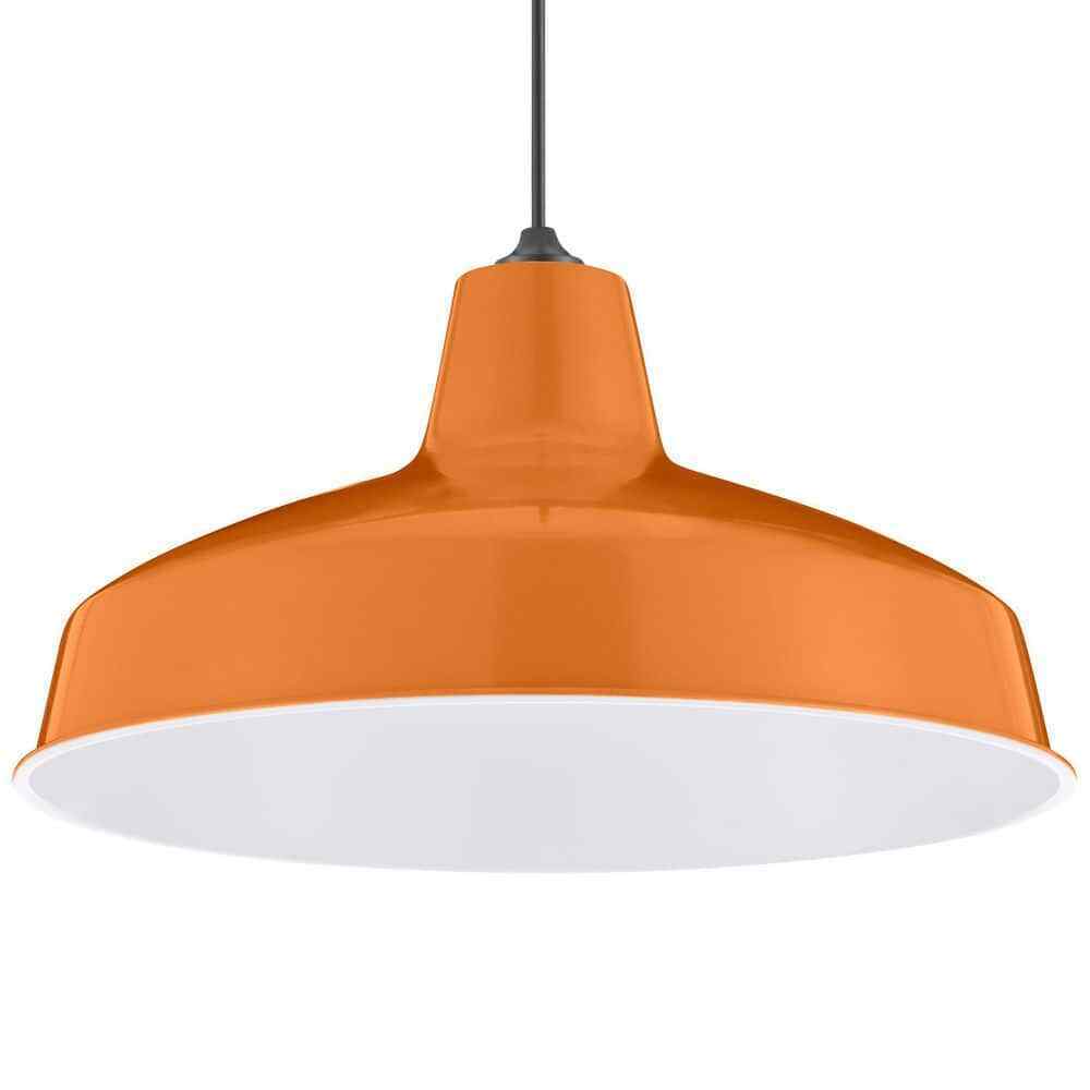 Hampton Bay 1-Light Orange Warehouse Pendant Light with Metal Shade AF-1032R/ORG