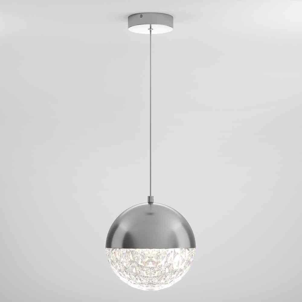Artika Carat Ball 15-Watt Chrome LED Mini Pendant Light Fixture Kitchen Island