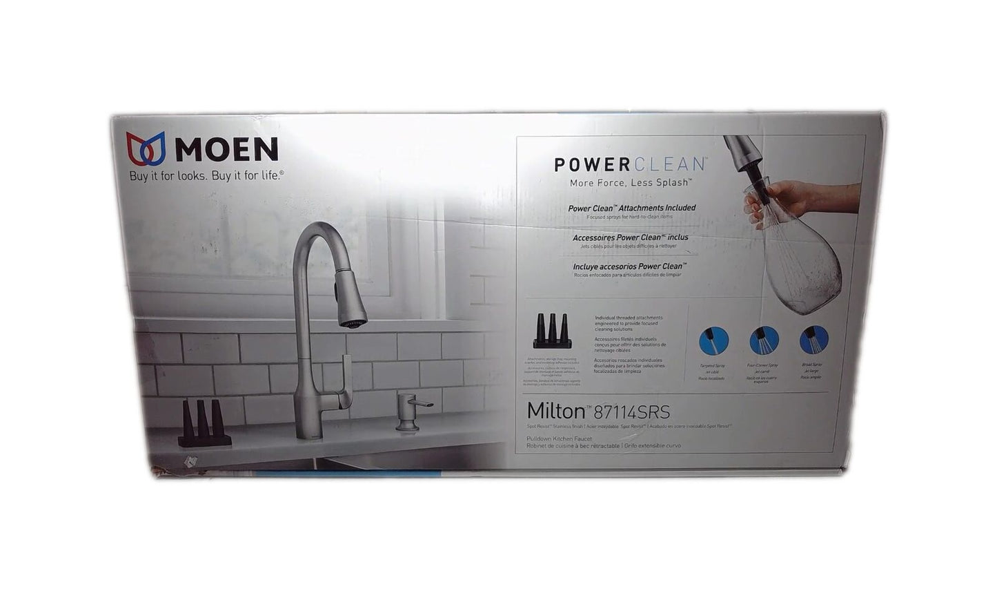 MOEN Milton Single-Handle Pull-Down Sprayer Kitchen Faucet Spot Resist Stainless