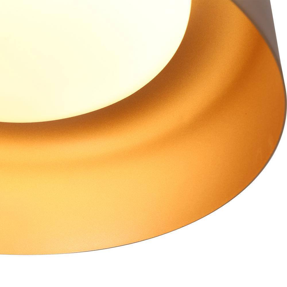 Zevni 14 in. Dark Gold Integrated LED Flush Mount Modern Light Fixture