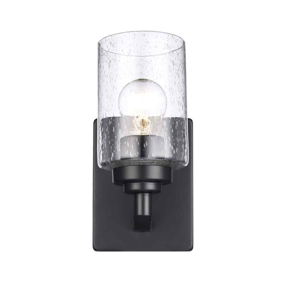 Bel Air Lighting Simi 1-Light Black Indoor Wall Sconce Light Fixture