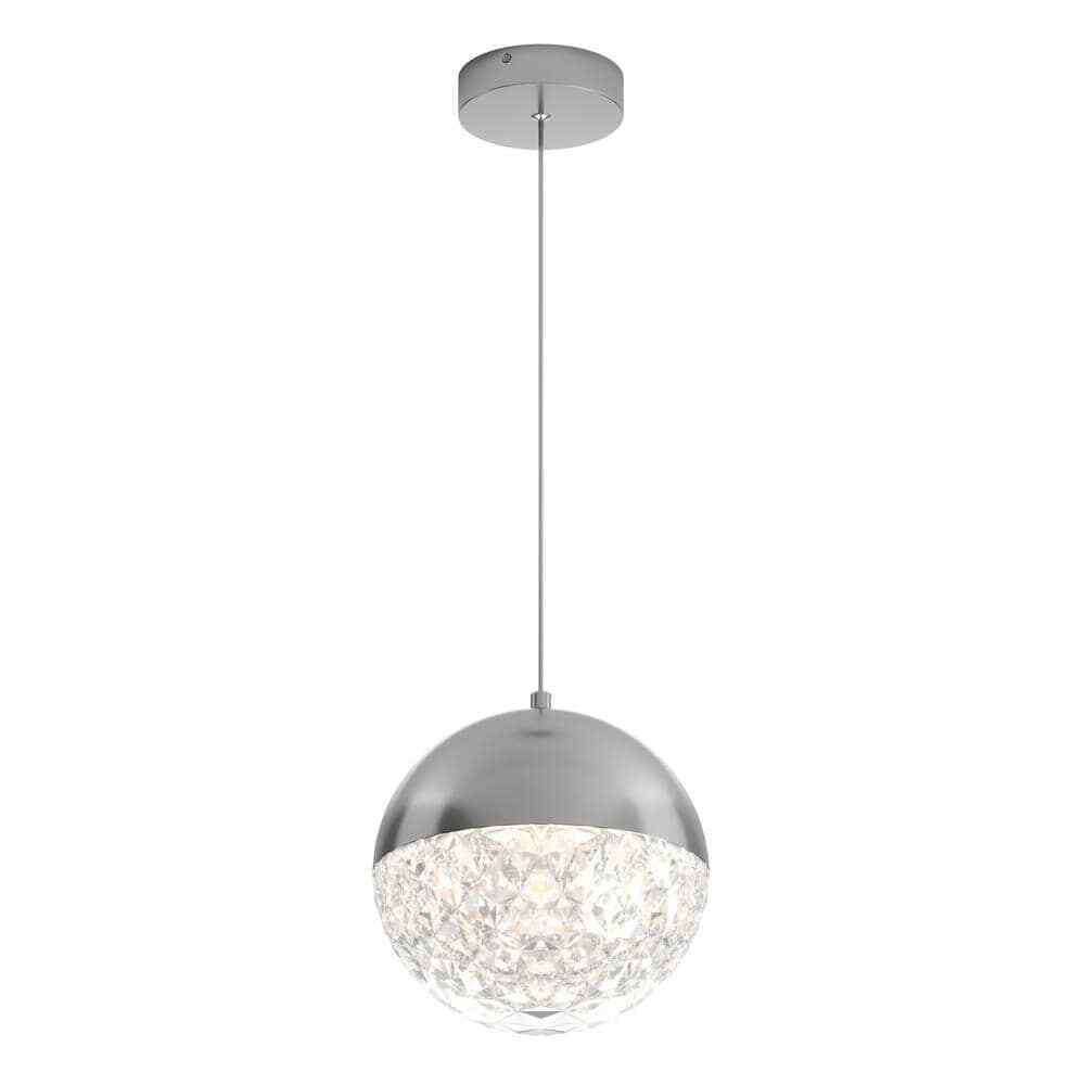 Artika Carat Ball 15-Watt Chrome LED Mini Pendant Light Fixture Kitchen Island