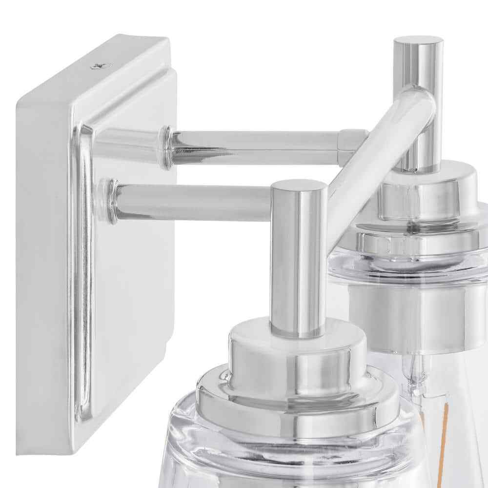 Hampton Bay Wakefield 15 in. 2-Light Chrome Modern Vanity Light