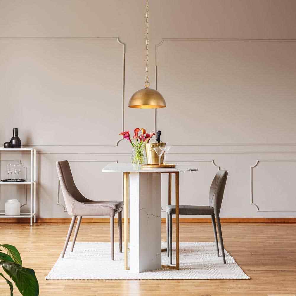 Uolfin Farmhouse Brushed Gold Pendant Kitchen Hanging Pendant Light Fixture