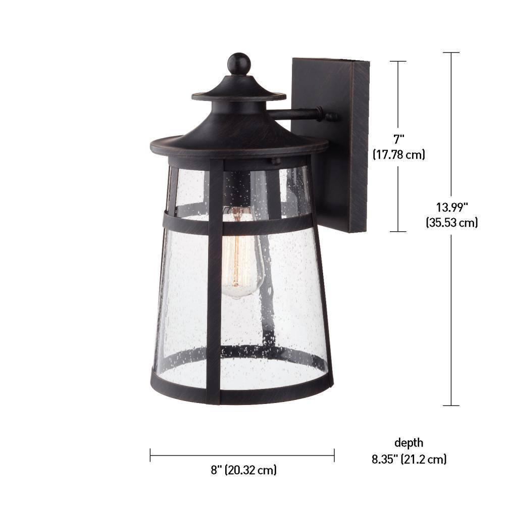 Globe Electric Ezekiel Bronze Rustic Farmhouse Indoor/Outdoor Wall Sconce