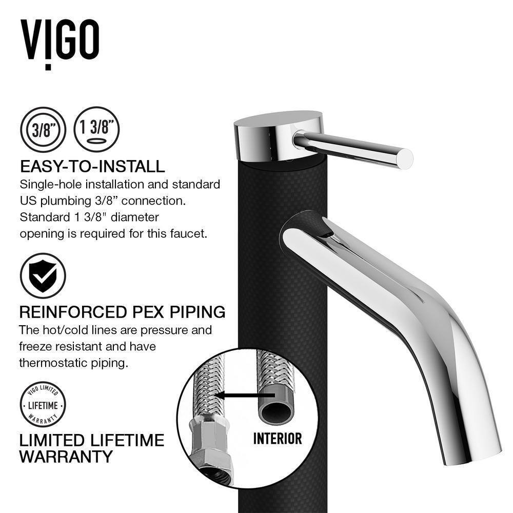 VIGO Madison Single Handle Single-Hole Bathroom Faucet in Chrome VG01044CH