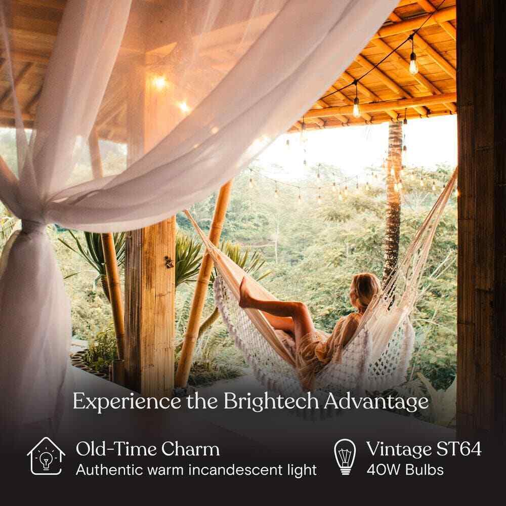 Brightech Ambience Pro 15-Light 48 ft. Outdoor Plug-in Incandescent String-Light