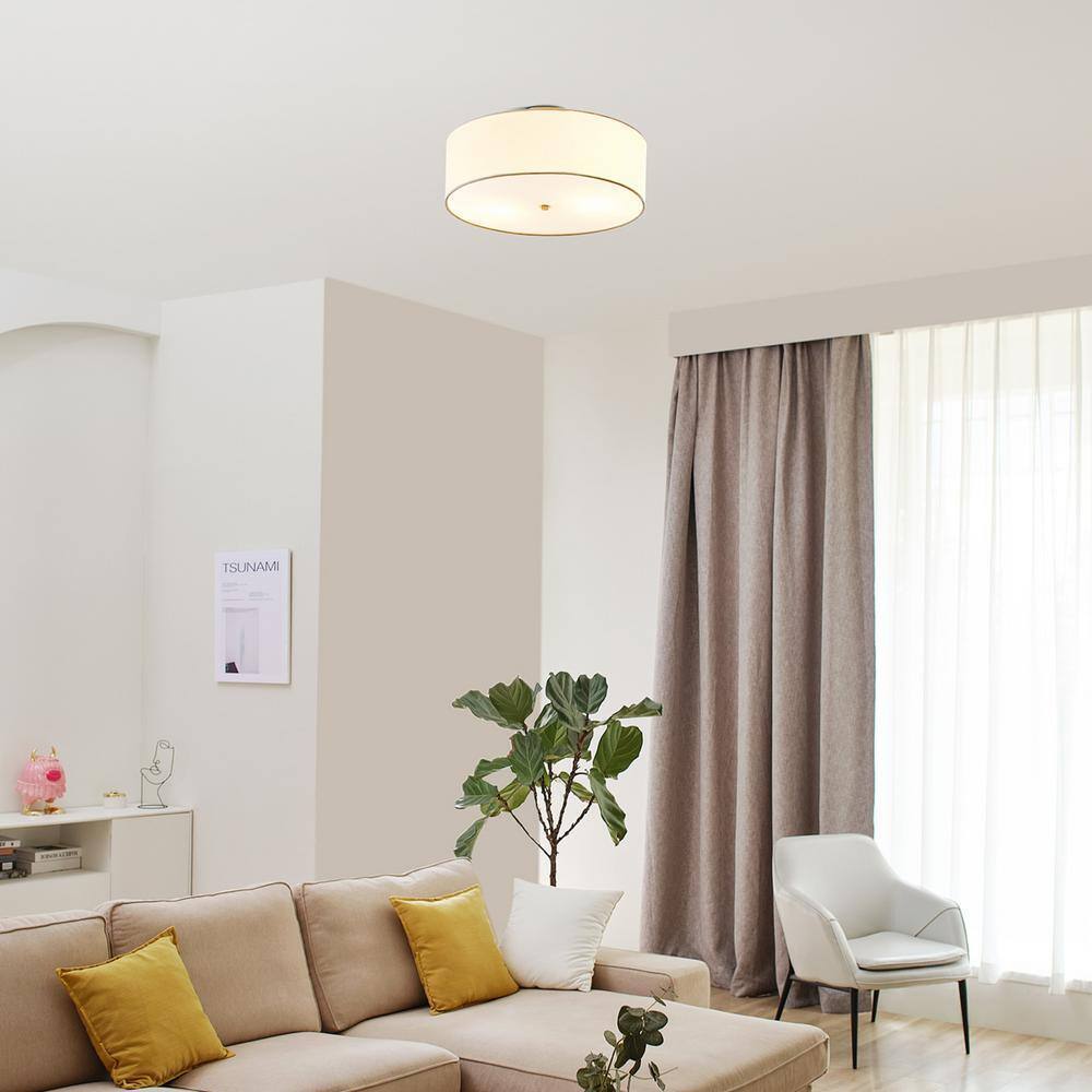 Globe Electric Kyle 15.9 in. 2-Light Matte Brass Semi-Flush Mount