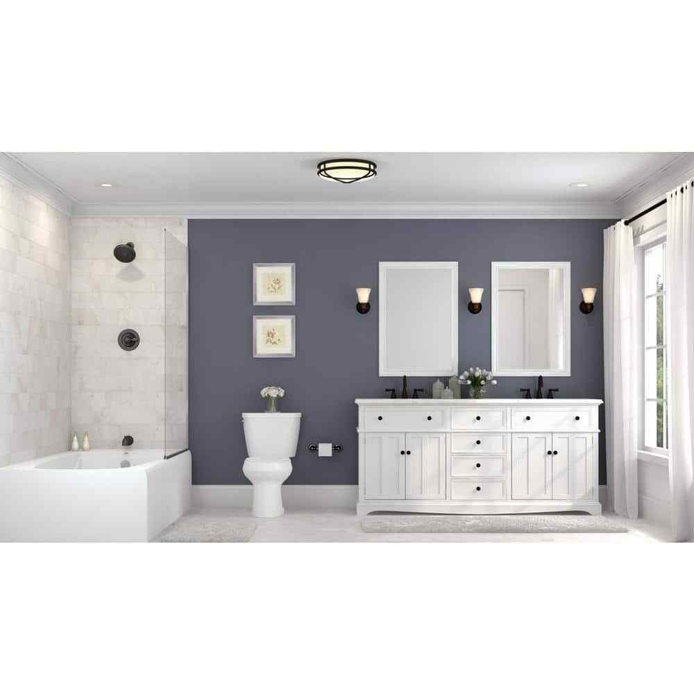 Hampton Bay Regency 16 in. 2-Light Sienna Fluorescent Flush Mount HBF1129P-258