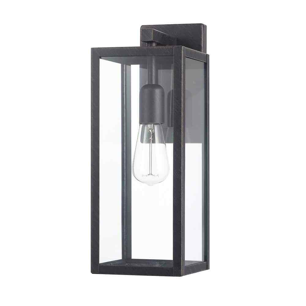 Globe Electric Bowery 1-Light Bronze Hardwired Outdoor Indoor Wall Lantern Sconc