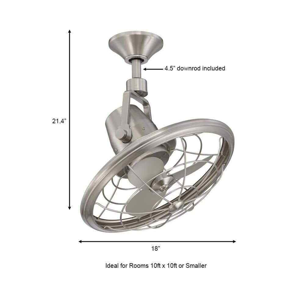 Bentley II 18 in. Indoor/Outdoor Brushed Nickel Oscillating Ceiling Fan