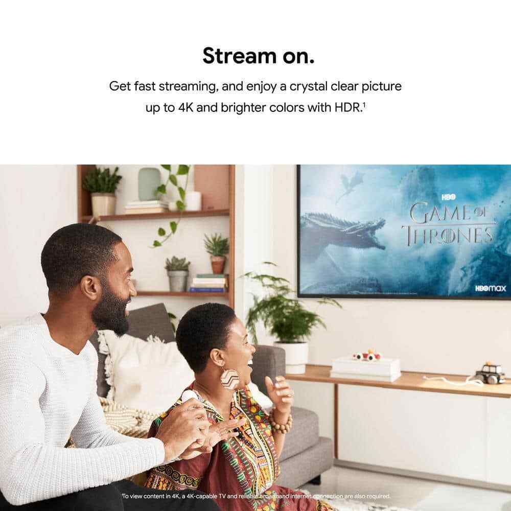 Google Chromecast with Google TV - Streaming Entertainment in 4K HDR - Snow