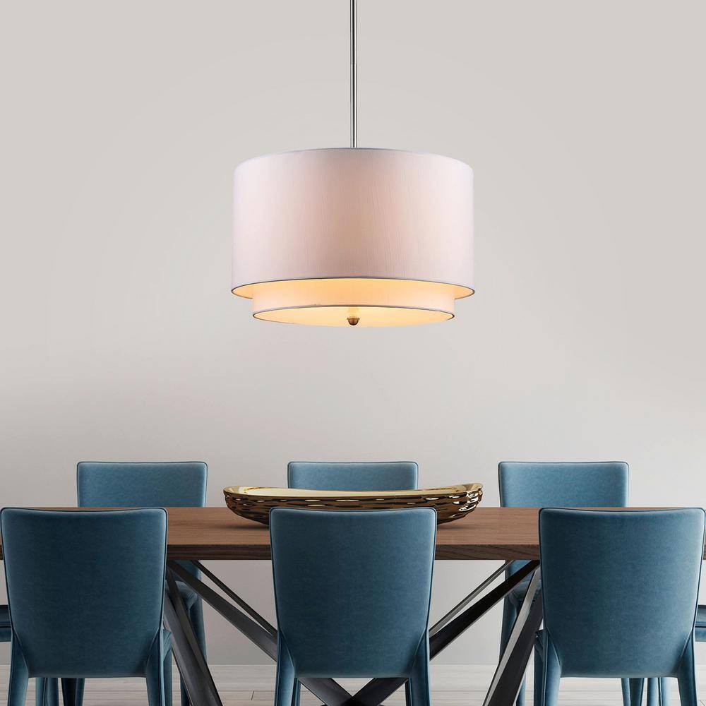 Bel Air Lighting Schiffer 18 in. 3-Light Brushed Nickel Kitchen Pendant Light