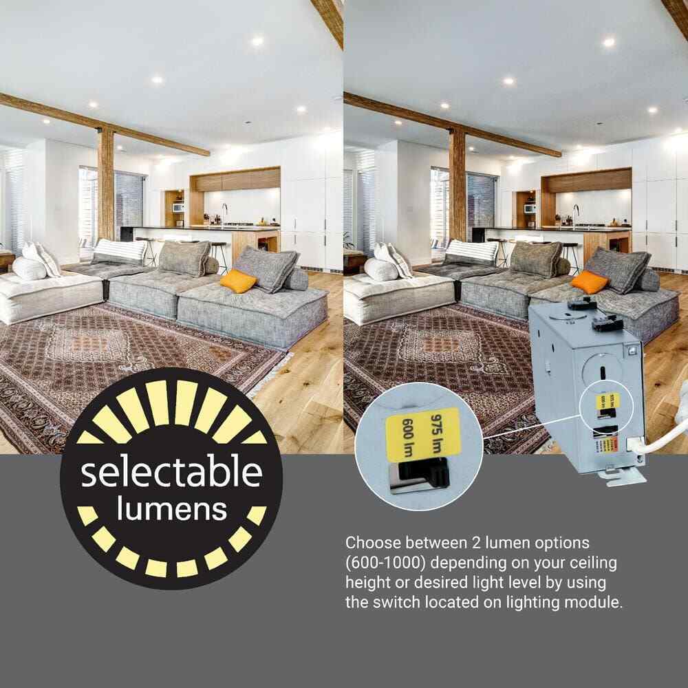 HALO RA 6 in. Integrated LED Recessed Light Trim 600 Lumens/1000 Lumens
