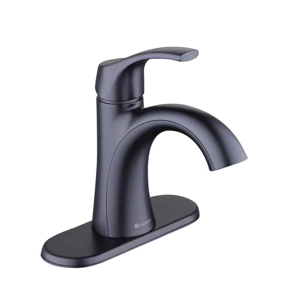 Glacier Bay Arnette Single Handle Single Hole Bathroom Faucet in Matte Black