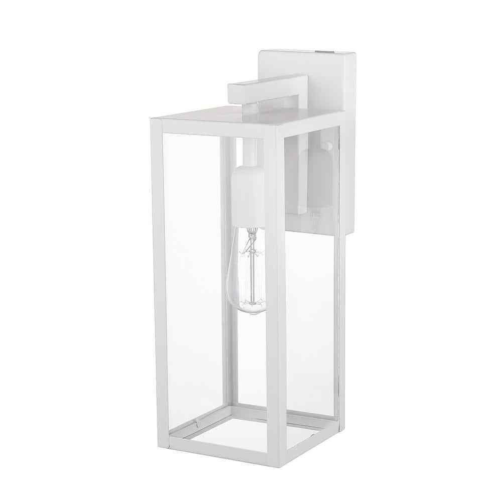 Globe Electric Bowery Matte White Farmhouse Indoor/Outdoor 1-Light Wall Sconce